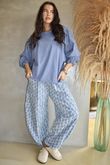 Indira Classic Barrel Pant Baby Blue & Denim